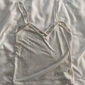 Cropped white tank top